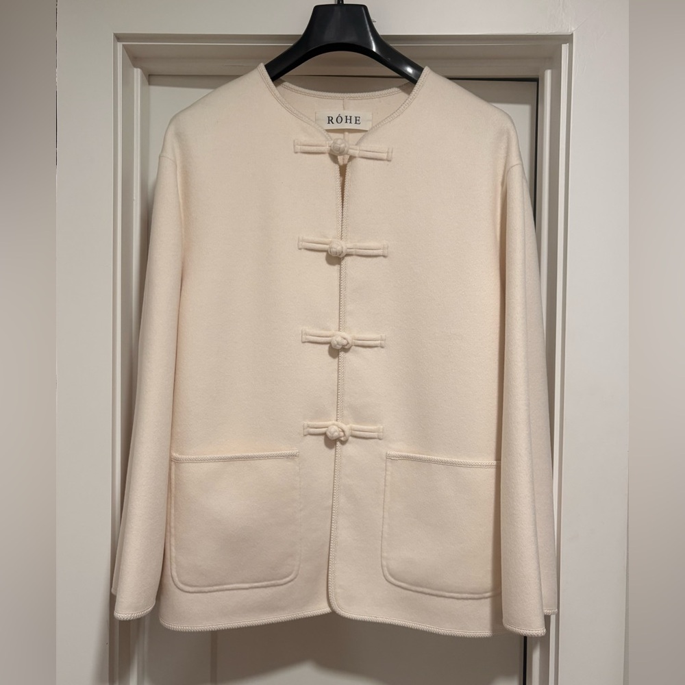 Rohe- Cream Knot-Front Jacket- Double Wool and Cashmere! NWT! - Picture 1 of 4
